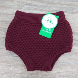 CAMPURE Burgundy Red Knit Infant Pull On Diaper Cover 18-24 months